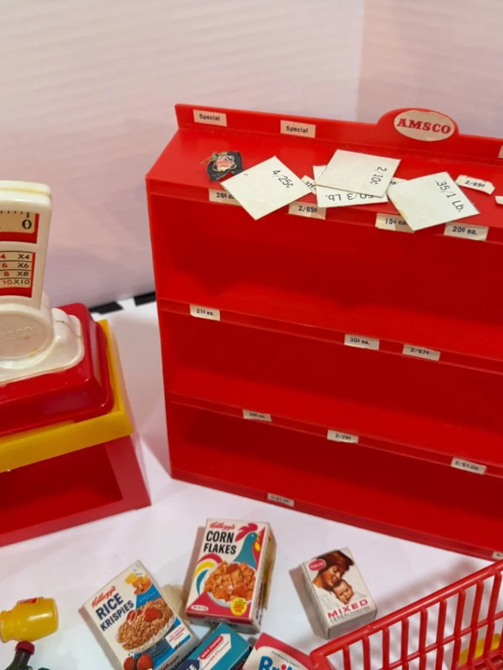 Vintage Amsco Supermarket With Original Box 1965 Shopping Playset W Accessories